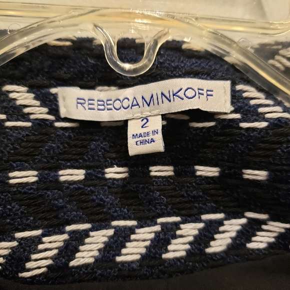 Rebecca Minkoff Woven Zipper Crop Blazer - Sz 2 US - Picture 8 of 12